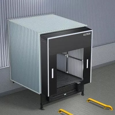 Перегрузочный тамбур ALUTECH DH без обшивки, глубина 3000 мм, 60°/120° к зданию